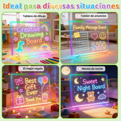 Pizarra Mágica LED con 7 rotuladores de colores