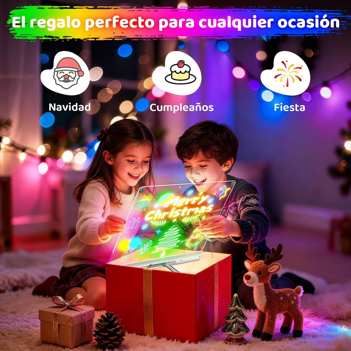 Pizarra Mágica LED con 7 rotuladores de colores