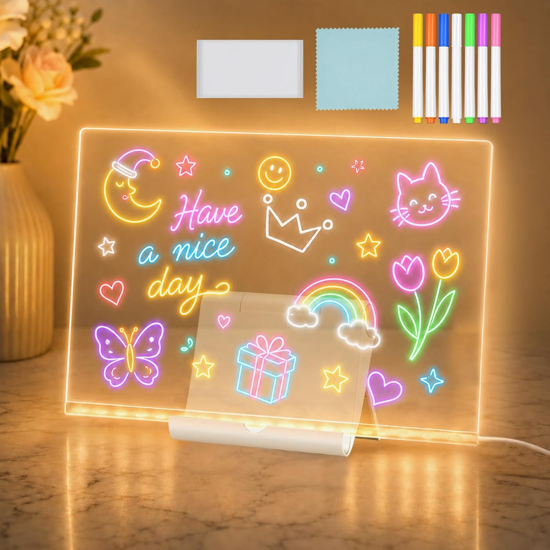 Pizarra Mágica LED con 7 rotuladores de colores